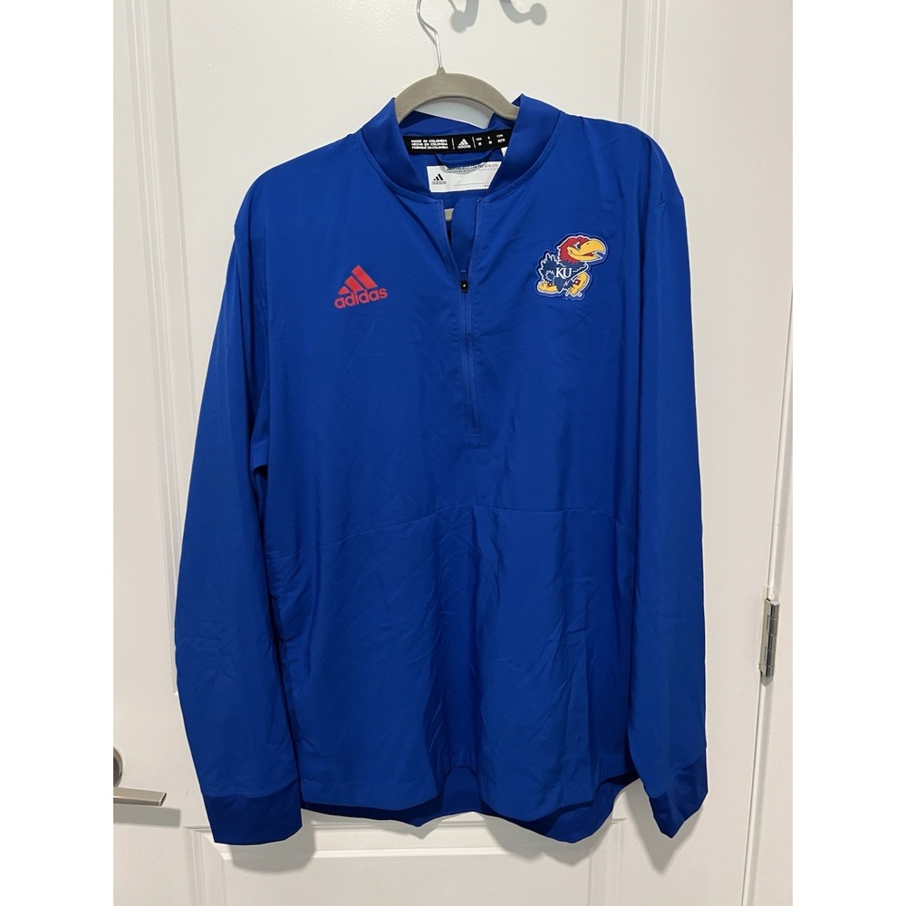 Adidas University of Kansas Jayhawks Long Sleeve 1/4 Zip - Men's‎ Sz Medium